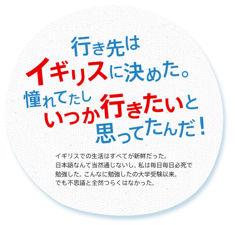 行き先はイギリスに決めた。憧れてたしいつか行きたいと思ってたんだ！