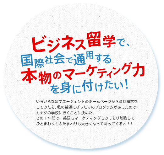 ビジネス留学で、国際社会で通用する本物のマーケティング力を身に付けたい！